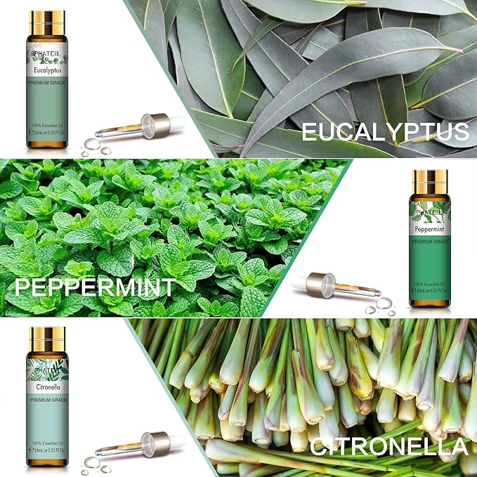 PHATOIL 9PCS Premium Quality Essential Oils Set for Soap Making Diffusers, 10ml/0.33fl. oz Fragrance Oils, Long Lasting Scents, Ideal Gift Set for Friends and Families - Bloomnest
