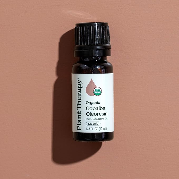 Plant Therapy Copaiba Oleoresin Organic Essential Oil 100% Pure, Undiluted, Natural Aromatherapy for Diffuser & Skin, Therapeutic Grade 10 mL (1/3 oz) Organic Copaiba Oil for Calming, Massage, Candles - Bloomnest