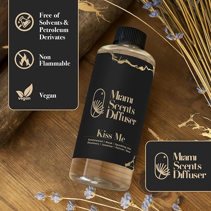 Kiss Me Scent Inspired by Bellagio Hotel 17 Fl Oz - 500 ml Essential Oils Aroma for Home Office Diffuser Luxury Fragance Refill Aromatherapy Fresh Blend of Jasmine, Rose, Musk Rosemary and Sandalwood. - Bloomnest
