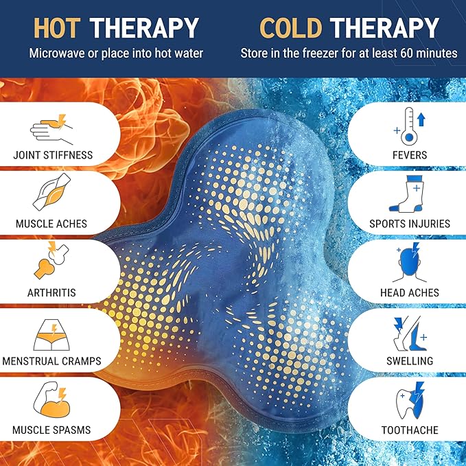 Reusable Hot and Cold Gel Ice Pack for Shoulder, Rotator Cuff, Knee, Back, Head, Eyes, Elbow, Hip - Leak Proof Post Surgery Heat & Cold Therapy Compress by FIGHTECH (Hinge Joint, Single) - Bloomnest