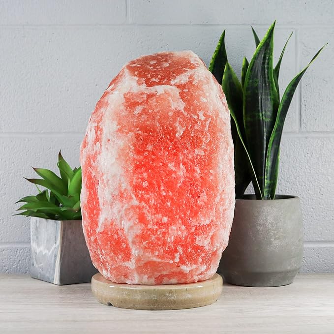 Himalayan Secrets X-Large Salt Lamp with Marble Base - Natural Pink Crystal - Dimmer Cord and Bulb Included (55-66 LBS) - Bloomnest