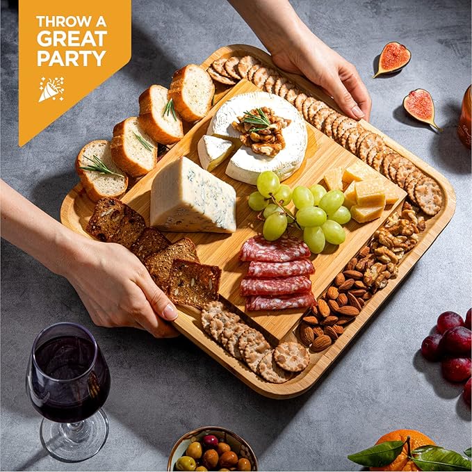 Charcuterie Board Gift Set - Bamboo Cheese Board and Knife Set - Housewarming Gifts for New Home, Wedding Gifts for Couples 2025, Bridal Shower Gifts, Birthday Gifts for Women - Bloomnest