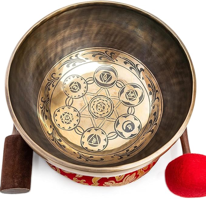 Large Tibetan Singing Bowl Set - 11" Master Healing Big Professional Grade For Sound Bath Chakra 7 Metal Meditation Yoga By Himalayan Bazaar HimalayanBazaar
