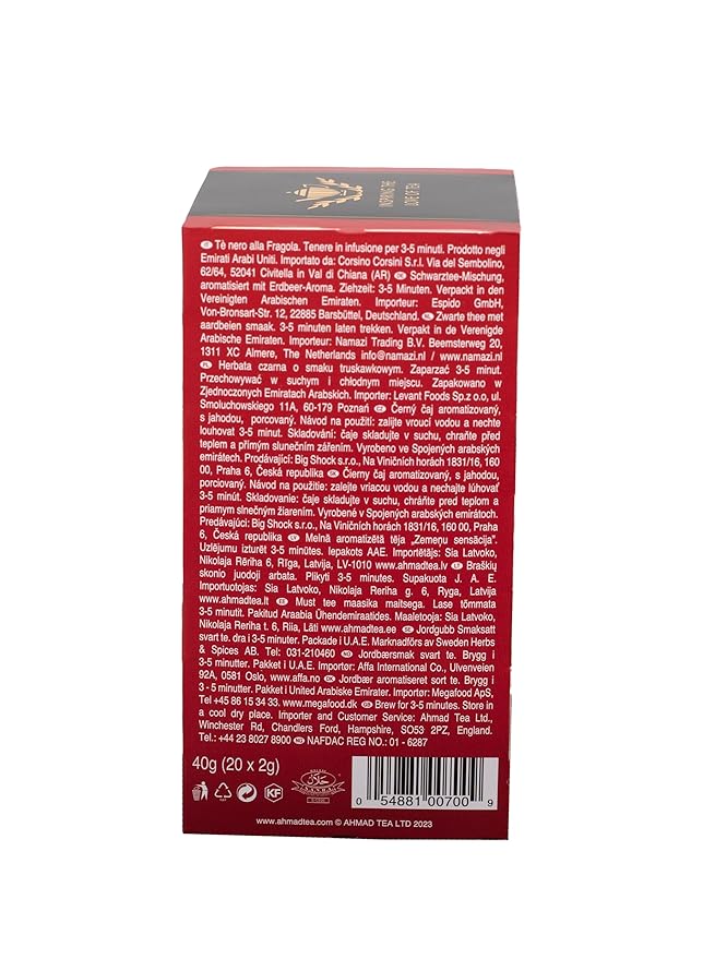 Ahmad Tea Strawberry Sensation Black Tea, 20-Count Boxes (Pack of 6) - Bloomnest