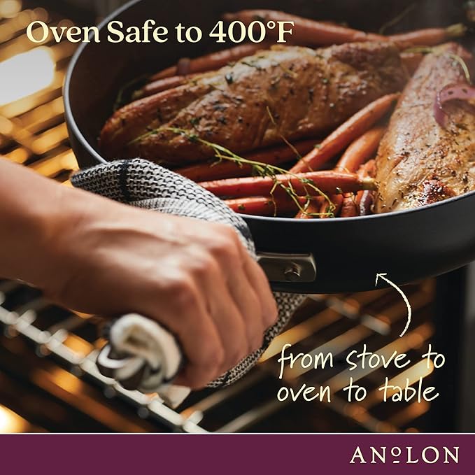Anolon Advanced Home Hard-Anodized Nonstick Wide Stock Pot/Stockpot (7.5-Quart, Onyx) - Bloomnest