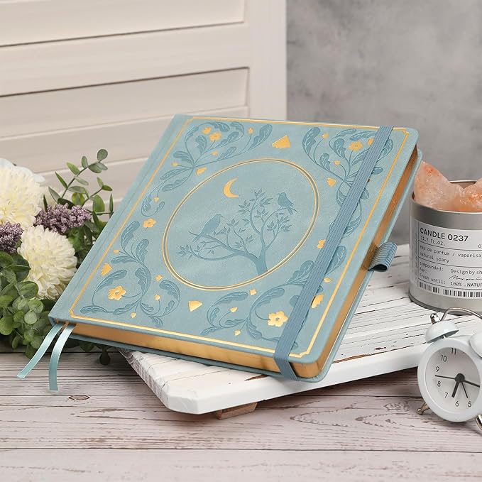 TIEFOSSI Dotted Journal Notebook, Dot Grid Notebook for Women Men, Hardcover PU Leather Journal, 160 GSM Thick Paper, 160 Numbered Pages with Gold Edges, 8 x 8 Square Diary - Bloomnest
