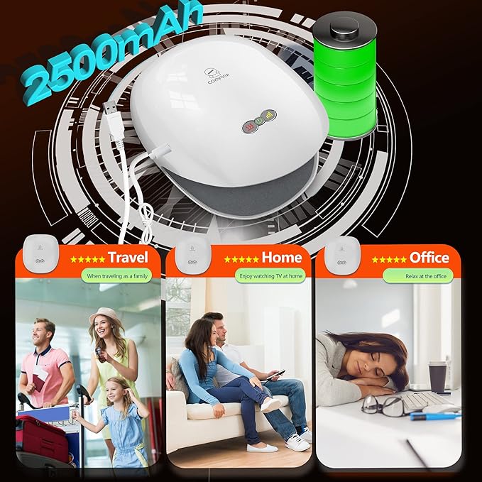 COMFIER Wireless Hand Massager with Heat & Compression,Hand Massager for Arthritis and Carpal Tunnel,3 Levels Compression & Heating,Rechargeable,Christmas Gifts for Women,Men,Mom