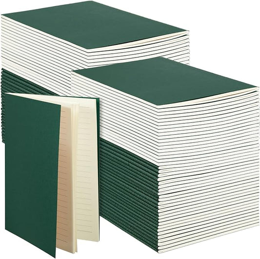 Mimorou 100 Pcs Journals Notebooks Bulk - Kraft Softcover A5 Small Notebooks 5.5 Inch x 8.3 Inch Notepads with 60 Page 30 Sheet for Writing Sketch Travel Office Supplies(Green,Lined) - Bloomnest