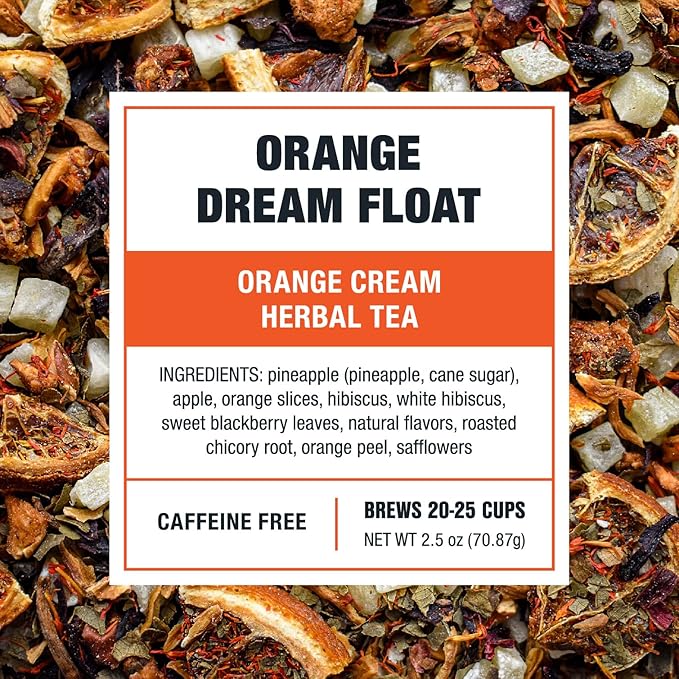 Tiesta Tea - Orange Dream Float Tea, Loose Leaf, Orange Cream Herbal Tea, Premium Caffeine-Free Tea Blend, Make Hot or Iced & Up to 25 Cups, 2.5 oz Resealable Pouch - Bloomnest