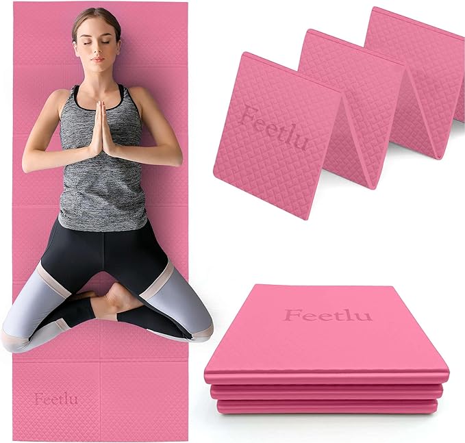 Foldable Yoga Mat, 6mm Thick, Lightweight, Anti-Slip, and Easy to Store – Perfect for Travel, Yoga, Pilates, Home Workouts, and Floor Exercises - Bloomnest