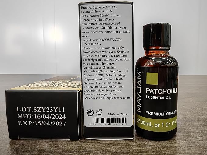 MAYJAM Patchouli Essential Oil, 1.01FL.OZ Essential Oils, Use with Diffuser, During Yoga, Massage, Bath, Patchouli Oil(30ml) - Bloomnest