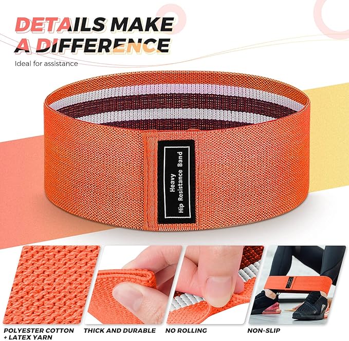 Renoj Resistance Bands, Yoga Starter Sets for Women and Men, 3 Set of Stretch Exercise Workout Bands for Booty Legs, Elastic Pilates Flexbands - Bloomnest