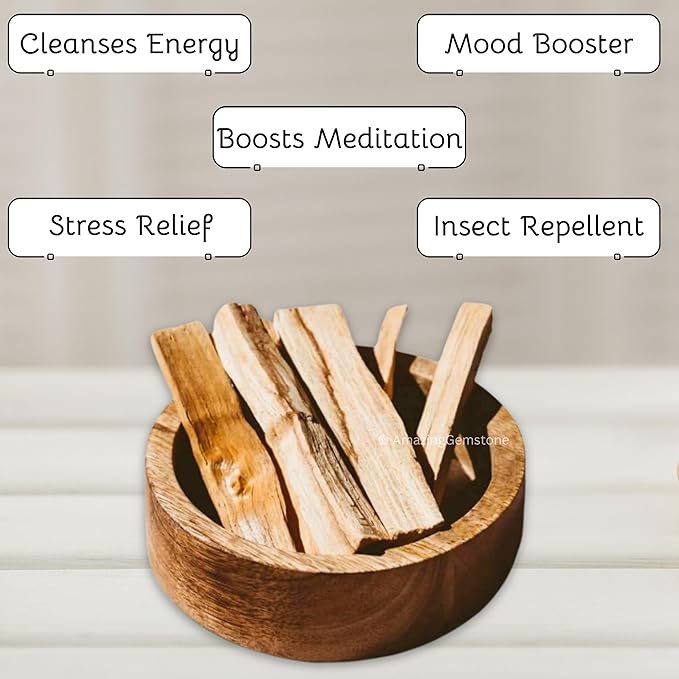 Amazing Gemstone Premium Palo Santo Sticks - 3 Pieces Authentic Palo Santo Incense Sticks for Aromatherapy, Meditation, and Cleansing - Natural Scented Fragrance for Relaxation and Spiritual Healing AmazingGemstone