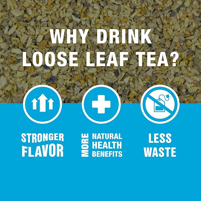 Tiesta Tea - Lemon Ginger Turmeric, Loose Leaf, Lemon Ginger Herbal Tea, Premium Non-Caffeinated Herbal Blend, Make Hot or Iced & Brews Up to 200 Cups, 16 Ounce Resealable Bulk Pouch - Bloomnest