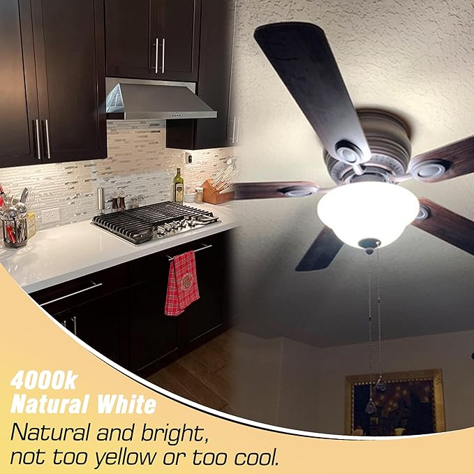 E17 Intermediate Base LED Appliance Light Bulb Over Stove 4 Watt Equivalent 40 Watt 4000K Natural White for Chandelier Ceiling Fan Microwave Range Hood Light Bulbs,Non-Dimmable,450lm,5pack - Bloomnest