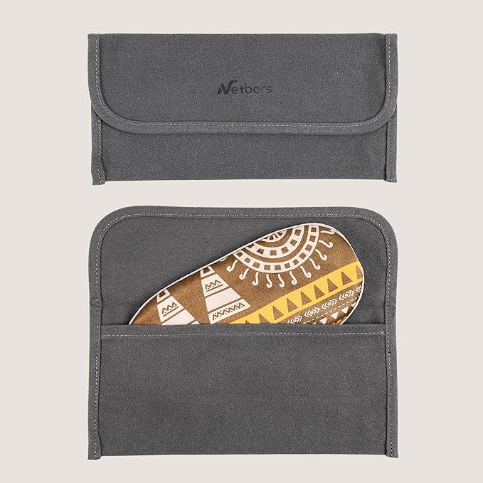22mm Mulberry Silk Beauty Sleep Mask with Velvet Band & Travel Pouch, Light Blocking, Hair & Skin Friendly, Brown African Totem Print, Gift Packaging - Bloomnest