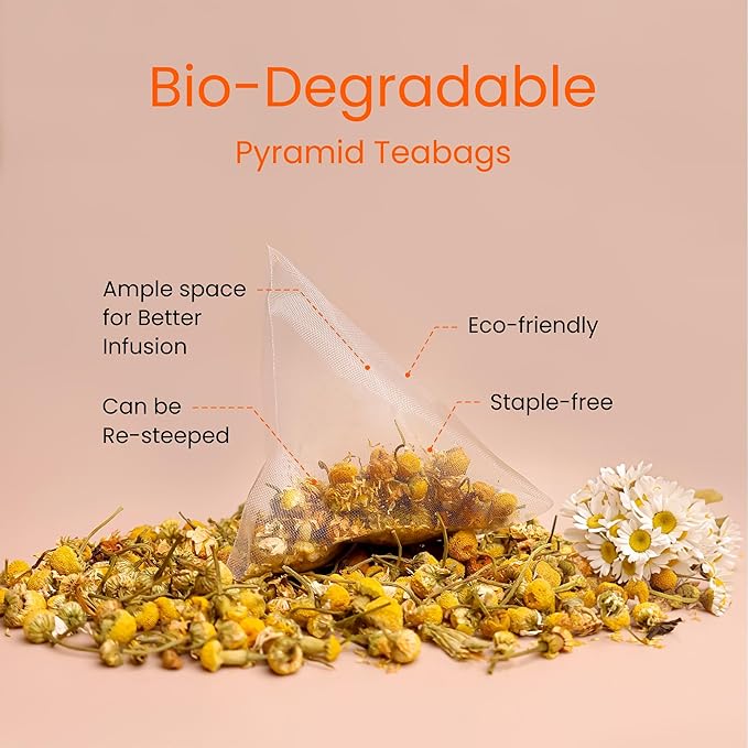Teaniru, Pure Chamomile Flower Tea - 16 Individual Sachets | For Good Sleep & Healthy Digestion | Rich in Antioxidants & Minerals | Your Superherb Cup | Certified by USDA Organic | Thanks Giving - Bloomnest