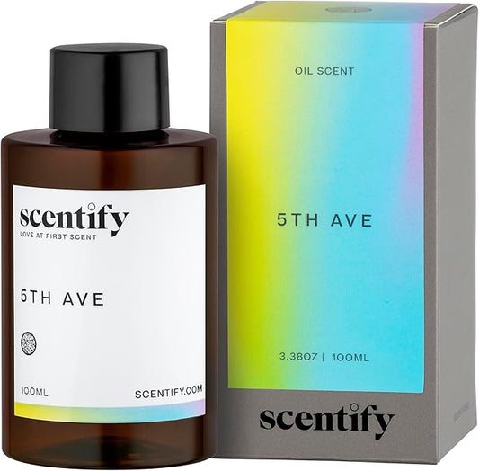Scentify 5th Ave Aroma Oil Refill Scent for Oil Diffusers - Bergamot, Floral, Gardenia Scents - Luxurious Relaxing Aromatherapy Diffuser Fragrance 100ml, 3.38 oz - Bloomnest