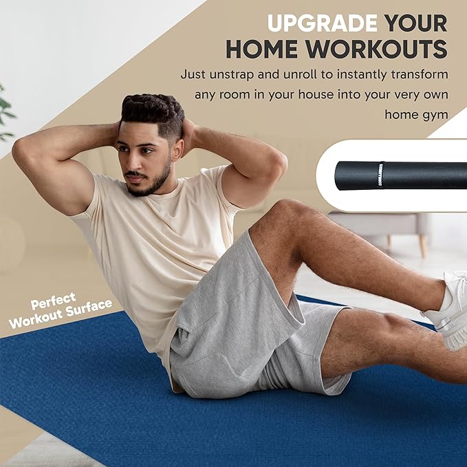 Gorilla Mats Premium Large Exercise Mat – 6' x 4' x 1/4" Ultra Durable, Non-Slip, Workout Mat for Instant Home Gym Flooring – Works Great on Any Floor Type or Carpet – Use With or Without Shoes - Bloomnest