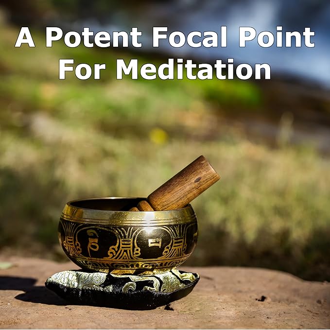 Meditation Accessories Gift Set With Guide: 4.5" Tibetan Singing Bowl Set,150 pcs Handmade Incense Variety Pack: Frankincense, Patchouli, Amitabha Buddha, Rose, Sandalwood, With Incense Holder - Bloomnest