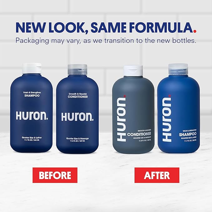 Huron Hair Duo | Nourishing Shampoo & Conditioner Set for Men | Cleanse, Strengthen & Hydrate | Sulfate-Free, Paraben-Free, Vegan | Designed for Daily Use on All Hair Types (2 Pack) - Bloomnest