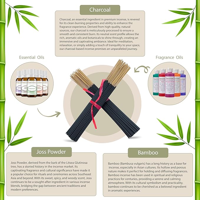 Bakery Incense Sticks Variety Set Bulk 500 Pack Sampler 11" Sticks - 5 Bundles of 100 Sticks Per Bundle. Birthday Cake, Blueberry Muffin, Chocolate Cake, Gingerbread Cookie and Sugared Snickerdoodle.