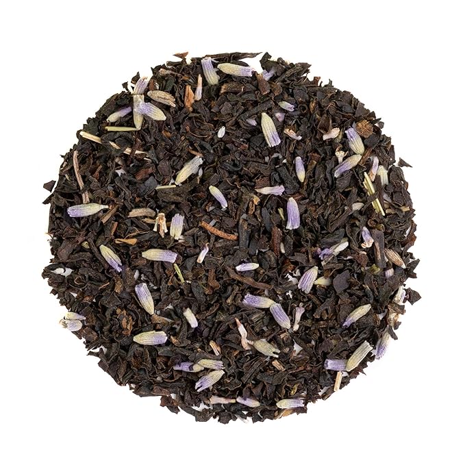 Heavenly Tea Leaves Organic Black Lavender, Loose Leaf Black Tea, 4 oz. (Approx. 50 Cups of Tea) - Strong, Full Bodied, Brisk, Great For Hot Or Iced Tea, Naturally Caffeinated, Premium Quality - Bloomnest