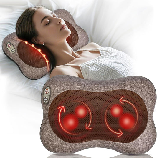 Joyset Neck Massager with Heat, 3D Shiatsu Massager for Back and Shoulder Pain, Portable Neck Massage Pillow, Gift for Men Women Use at Home, Office, Car