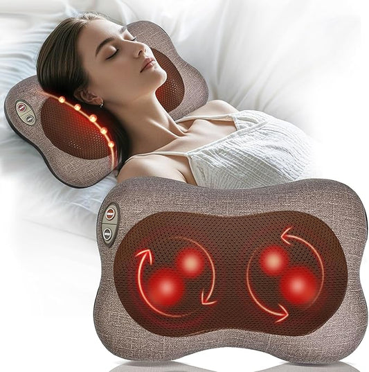 Joyset Neck Massager with Heat, 3D Shiatsu Massager for Back and Shoulder Pain, Portable Neck Massage Pillow, Gift for Men Women Use at Home, Office, Car - Bloomnest