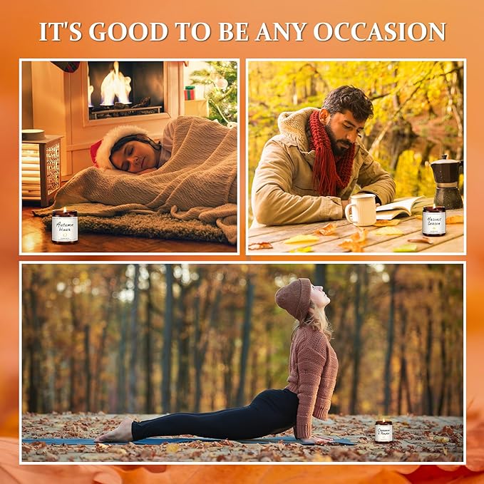 Auelife Fall Candle, Autumn Wreath Scented Soy Candles for Home, Aromatherapy Candle Gift Set for Women & Men, Cozy Fall Décor, 7oz – Perfect for Autumn Relaxation and Home Ambiance - Bloomnest
