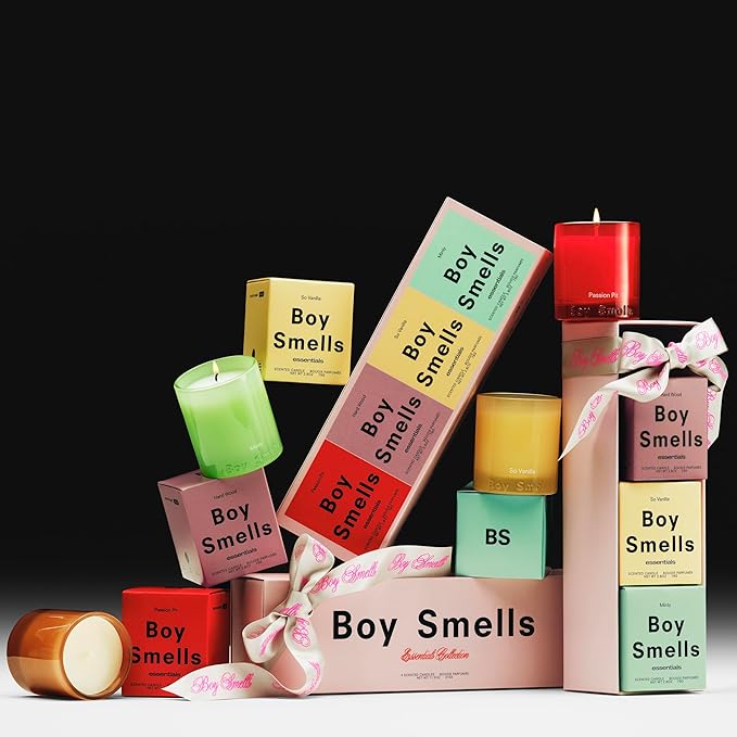 Boy Smells Essentials Votive Quad Gift Set – 4-Piece Mini Soy Wax Candle Collection for Home Fragrance & Gifting – 3oz Each - Bloomnest