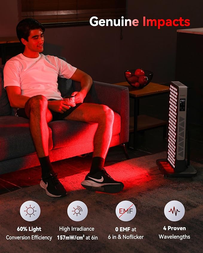 2026 Upgraded Red Light Therapy for Body Face, 4-Chip 630nm/660nm/830nm/850nm Red Light Panel with 3 Modes, Dimmable & Timer, Infrared Light Therapy for Home Office Gym, Pro 156 LEDs Flikeze