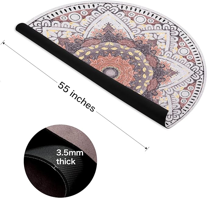 Knsbk Large Round Yoga Mat 4.6'X3.5mm for Exercise Premium Extra Thick, Ultra Comfortable, Non Slip, Meditation Mat - Bloomnest