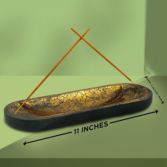 raajsee Incense Holder Hand Carved-Incense Burner Holder –Ash Catcher - Incense Stick Holder - Meditation & Yoga - Great Gift for Any Occasion Size 11x4 inch - Bloomnest