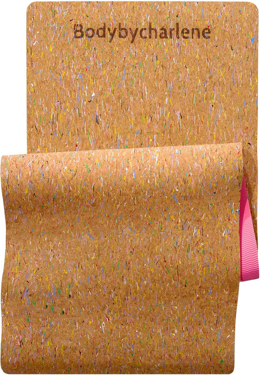 Air Cork Yoga Mat - Bodybycharlene - Non Slip, Anti Skid Cork Surface with TPE Backing - 71"X24"X10mm Thick Yoga Mats!