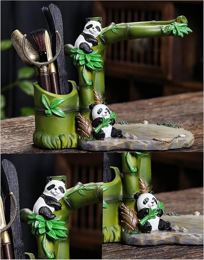 Tea Infuser Lazy Kungfu Magnetic TeaPot Semi-Automatic Drip Glass Teapots Panda Heat-Resistant Tea Maker Set(Iclude Six Gentlemen of Tea Set)