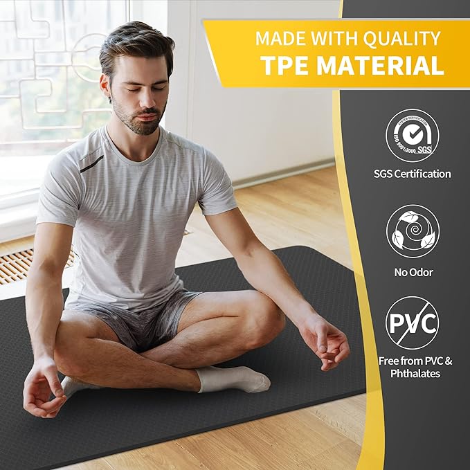 CAMBIVO Extra Wide Yoga Mat for Women and Men (72"/84"x 32"x 1/4") TPE Workout Mat, Non-slip Large Exercise Fitness Mat for Yoga, Pilates, Workout