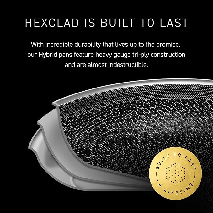 HexClad Hybrid Nonstick 6-Piece Pot Set with 2 Silicone Trivets, 2, 3, and 8-Quart Pots with Tempered Glass Lids, Stay-Cool Handles, Dishwasher-Friendly, Induction Ready, Compatible with All Cooktops - Bloomnest