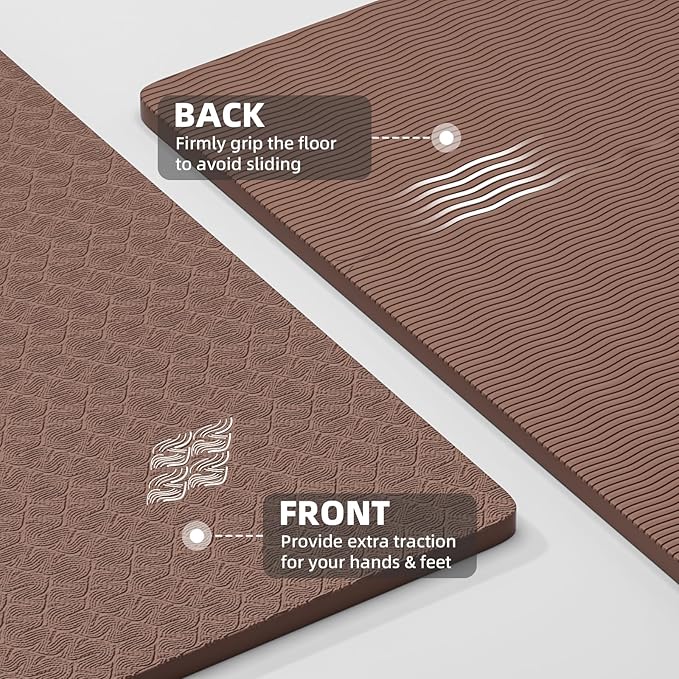 ILILI Yoga Mat, 72x25×0.3 Inch, Non-Slip, TPE Exercise Mat, Tear-Resistant, Fitness Yoga Mat with Carrying Strap, Ideal for Yoga, Pilates, Home Workouts, Stretching & All Fitness Routines