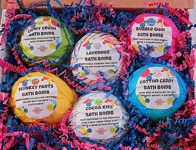 Bath Bombs Set for Kids with Surprise Toys Inside - Mystery Toys Inside Bubble Bath Balls - Great Gift for Girls and Boys for Easter - Handmade in USA - Bloomnest