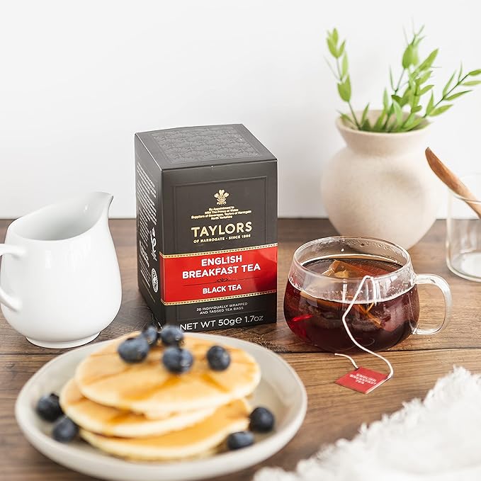 Taylors of Harrogate English Breakfast,Black Tea,Individually Wrapped Bags,Rich,Bright & Malty,Caffeinated,Enjoy Hot or Iced,20 Teabags,20 Count (Pack of 2) - Bloomnest