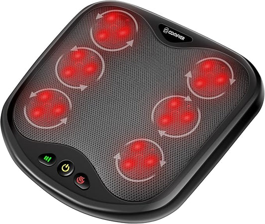 COMFIER Shiatsu Foot Massager with Heat- Kneading Foot & Back Massager with Washable Cover, Feet Warmer for Men,Women, Electric Feet Massager Machine for Plantar Fasciitis,Foot - Bloomnest