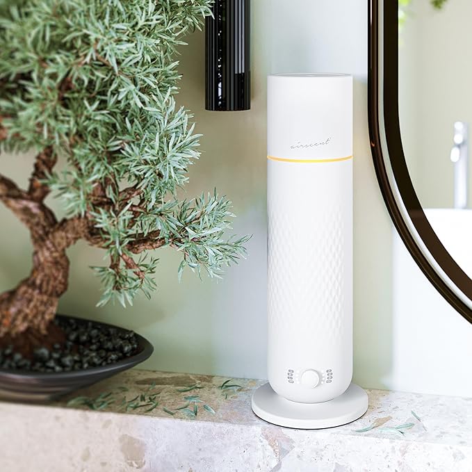 The AirScent Waterless Diffuser - Cold Air Scent Diffuser Oil Machine for Homes, Offices, Hotels and Spas - Aromatherapy Diffuser for Aesthetic Scenting - White - 4.05 Oz - Fragrance Oil Not Included - Bloomnest