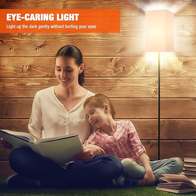 Floor Lamp for Living Room, Modern Standing Lamp for Bedroom with Linen Shade, Black Corner Floor Lamp for Office Kids Room, Bulb Included - Bloomnest