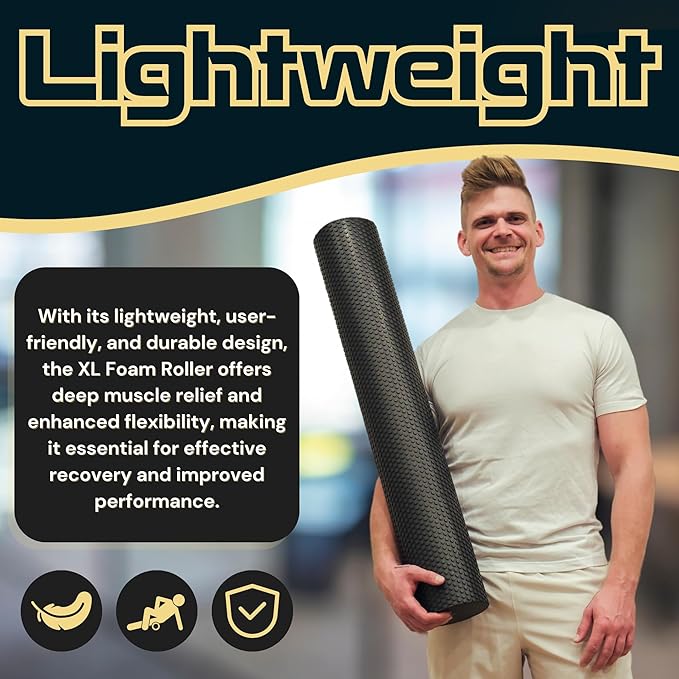 Fitizen Foam Roller – Muscle Massage Rehab Stiff Back Pain Physical Therapy Deep Tissue Firm Exercise Equipment Home Gym Stress Yoga Pilates for The Fit Citizen by FitNation - Bloomnest