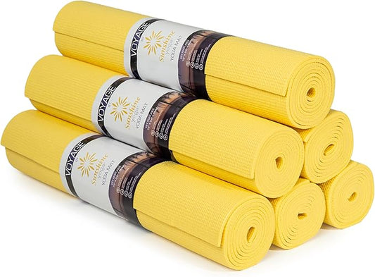Sunshine Yoga Voyage Yoga Mat, 6 Pack, 72" x 24" Professional Studio and Gym Bulk Yoga Mats, 5mm Thick, Durable, Anti-Tear, Non Slip Fitness and Exercise Mats - Bloomnest