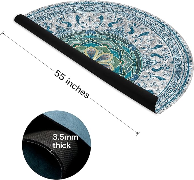Knsbk Large Round Yoga Mat 4.6'X3.5mm for Exercise Premium Extra Thick, Ultra Comfortable, Non Slip, Meditation Mat - Bloomnest