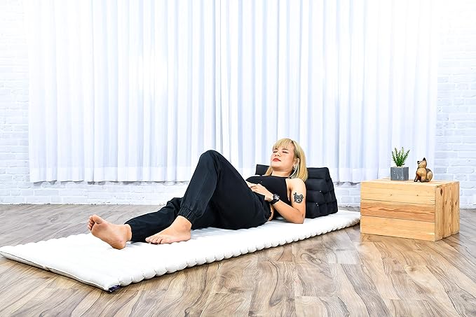 Leewadee Triangle Cushion – Comfortable Backrest for TV or Reading, Incline Pillow for Relaxing Made of Kapok, 20 x 13 x 13 inches, Black - Bloomnest