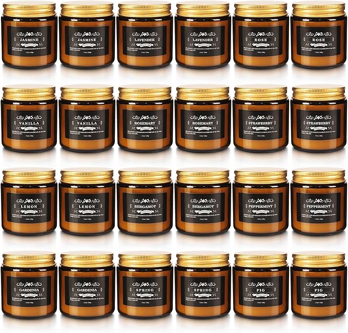 24 Pcs Scented Candles with Added Natural Essential Oils, 3.05oz, Suitable for Various Festivals, Parties, Yoga, and Home Scene - Bloomnest