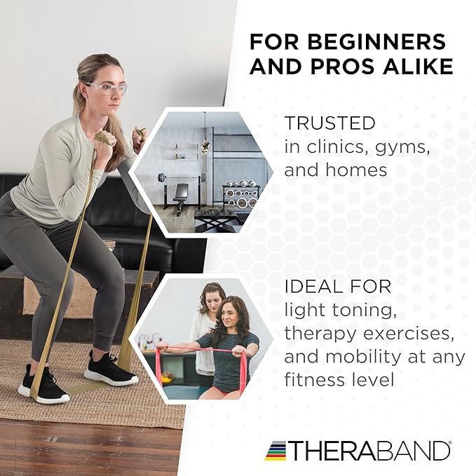 THERABAND Resistance Band, Black, Special Heavy, 50-Yard Roll, Latex Elastic Band for Exercise - Bloomnest